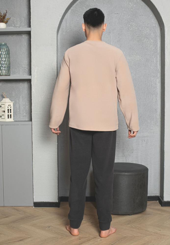 Pijama Barbat POLAR , Culoare Crem, Engros